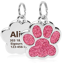 Cargar imagen en el visor de la galería, Custom Dog Tag Engraved Pet Dog Collar Accessories Personalized Cat Puppy ID Tag Stainless Steel Paw Name Tag Anti-lost Pendant - Gadgets TIC