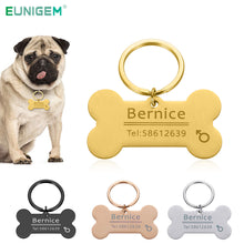 Cargar imagen en el visor de la galería, Personalized Pet ID Tag Keychain Engraved Pet ID Name for Cat Puppy Dog Collar Tag Pendant Keyring Bone Pet Accessories - Gadgets TIC