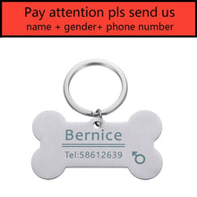 Cargar imagen en el visor de la galería, Personalized Pet ID Tag Keychain Engraved Pet ID Name for Cat Puppy Dog Collar Tag Pendant Keyring Bone Pet Accessories - Gadgets TIC