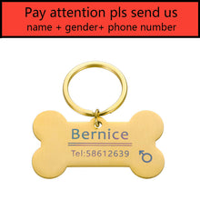 Cargar imagen en el visor de la galería, Personalized Pet ID Tag Keychain Engraved Pet ID Name for Cat Puppy Dog Collar Tag Pendant Keyring Bone Pet Accessories - Gadgets TIC