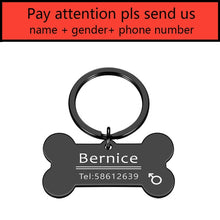 Cargar imagen en el visor de la galería, Personalized Pet ID Tag Keychain Engraved Pet ID Name for Cat Puppy Dog Collar Tag Pendant Keyring Bone Pet Accessories - Gadgets TIC