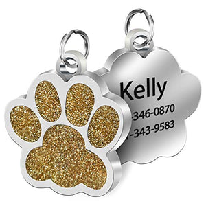 Custom Dog Tag Engraved Pet Dog Collar Accessories Personalized Cat Puppy ID Tag Stainless Steel Paw Name Tag Anti-lost Pendant - Gadgets TIC