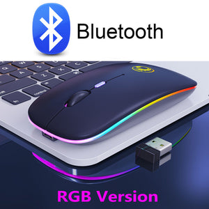 Wireless Mouse RGB Bluetooth Computer Mouse Silent Rechargeable Ergonomic Mause With LED Backlit USB Optical Mice For PC Laptop - Gadgets TIC