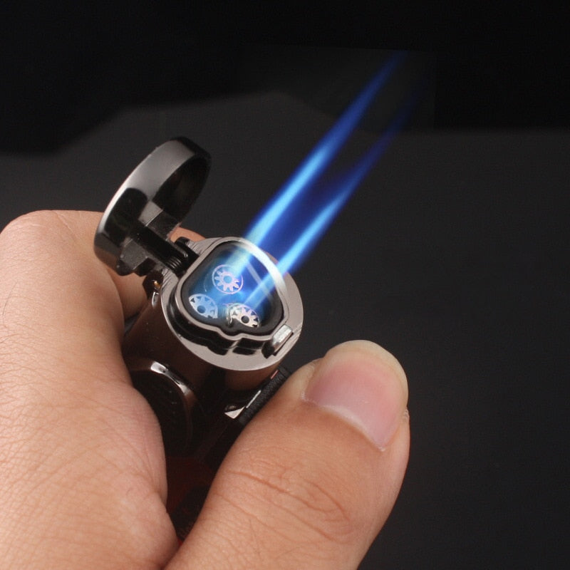 Visible Gas Blue Flame Torch Turbo Lighter Spray Gun Electronic Lighter  Gas Lighter 1300C Butane Cigar Lighters Gadgets For Men - Gadgets TIC