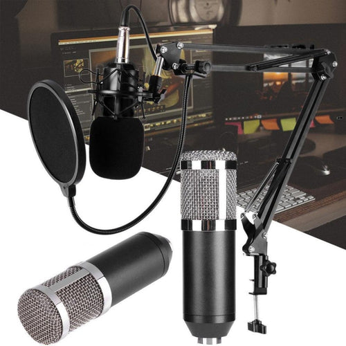 Dynamic Condenser Microphone Sound Studio Audio Recording Mic with Shock Mount for Broadcasting KTV Singing BM800 Drop Shipping - Gadgets TIC