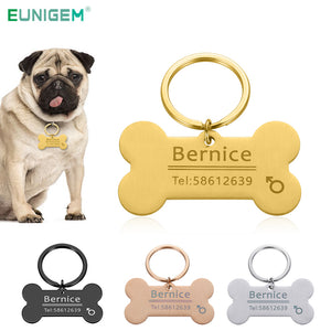 Personalized Pet ID Tag Keychain Engraved Pet ID Name for Cat Puppy Dog Collar Tag Pendant Keyring Bone Pet Accessories - Gadgets TIC